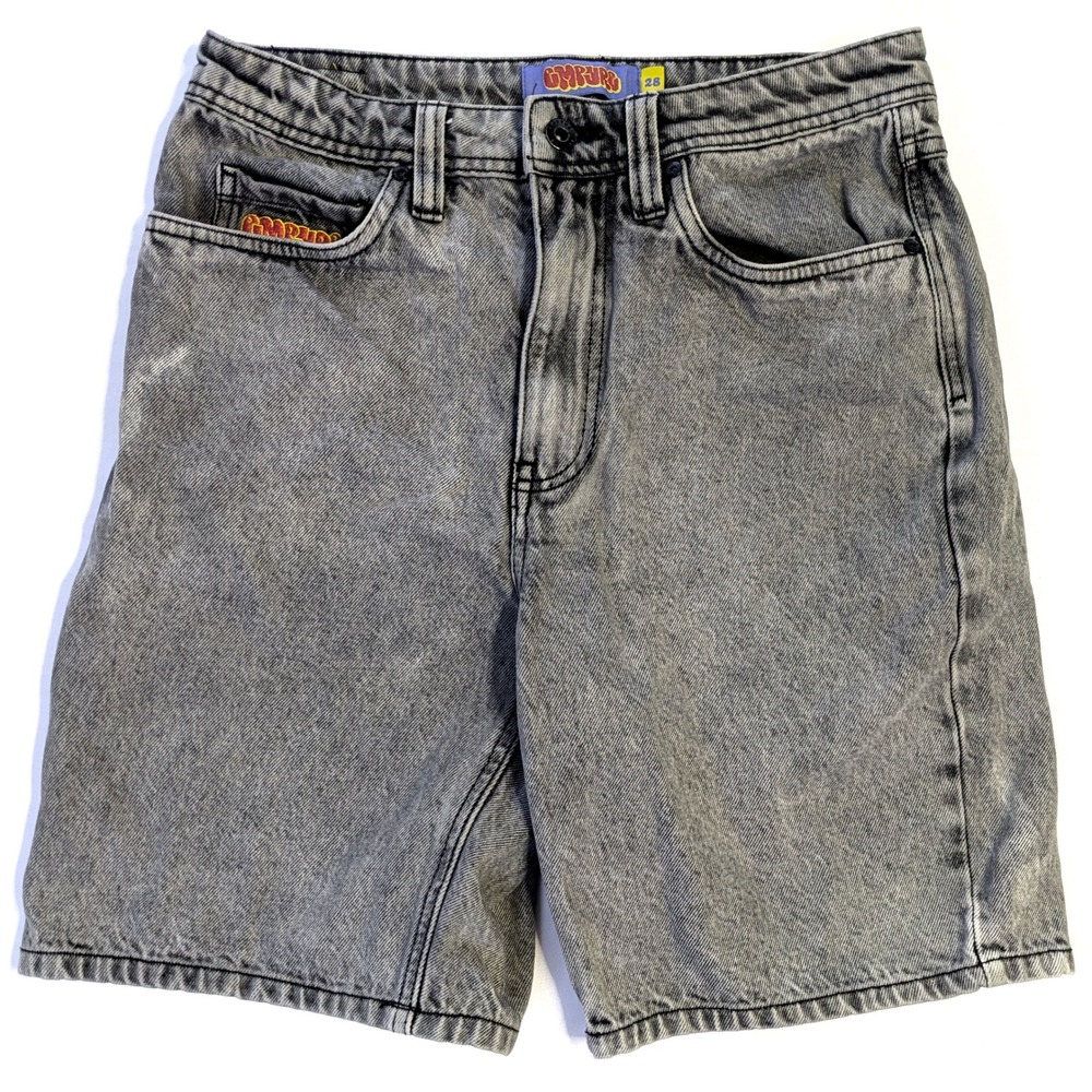 Empyre Mens 28 Faded Black Gray Acid Wash Denim Shorts Skate Streetwear Y2K S